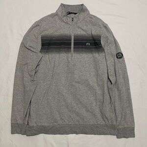Men’s Travis Mathew Long Sleeve Quarter Zip Size Medium Gray with PGA Patch